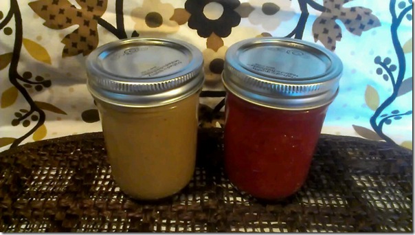 homemade peanut butter and strawberry jam