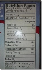 smart ones nutritional facts
